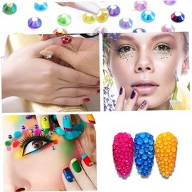 Vaguelly 1 Box Colorful Flat Rhinestones Nail Decoration Set Color Jelly Diamonds for DIY Nail Art for Professional and Home Use for and Special Occasions