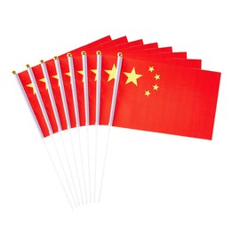20 Pack Small China Flags on Stick Mini Handheld Chinese Flag for Parades, Independence Day and Patriotic Events 5x8 Inch Durable Weather-Resistant Flags with 12 Inch Sticks(China)