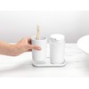 Brabantia Renew Collection Plastic Bathroom Set, White, Set of 3