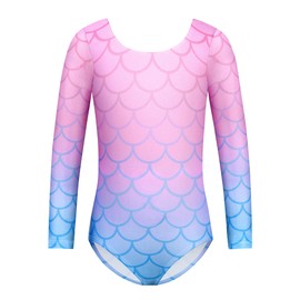 Zaclotre Gymnastic Leotards for Girls Long Sleeve Tumbling Outfits Toddler Sparkle Athletic Dancewear for Kid