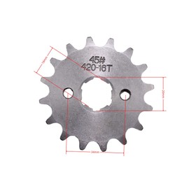 Trkimal Motorcycle 420-16T Front Sprocket 20mm for 50cc 70cc 90cc 110cc 125cc Dirt Pit Bike Mini Bike TaoTao Roketa Coolster Sunl Lifan Loncin ATV Quad 4 Wheeler Moped (420-16T, 20MM)