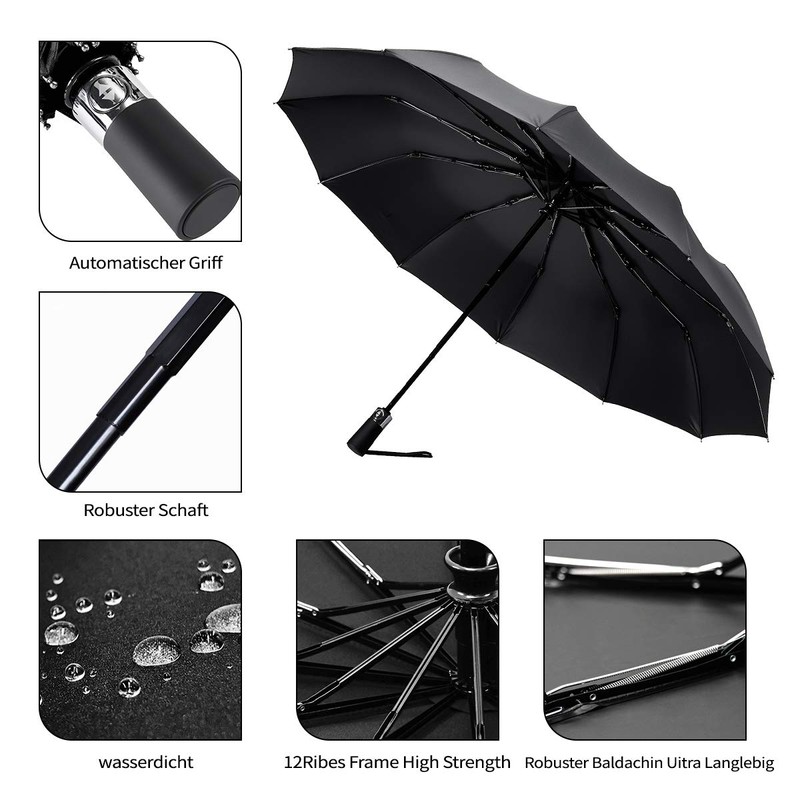 Pocket umbrella 01 black, Black