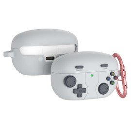 Feigand Silicone Case for Sony WF-1000XM5, Game Console Design with 3D Decompression Button Protective Cover with Carabiner Accessories (Grey)