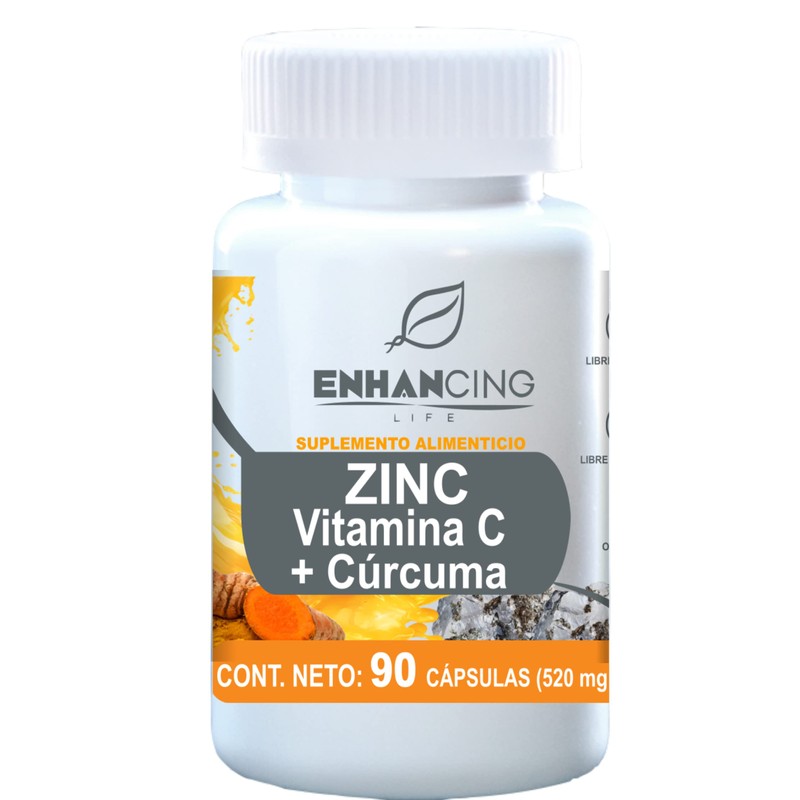 ZINC, Vitamina C y Cúrcuma Maxima Absorción Formula PREMIUM