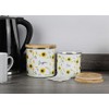 Purely Home Sunflowers Tea Storage Canister - White Floral Metal