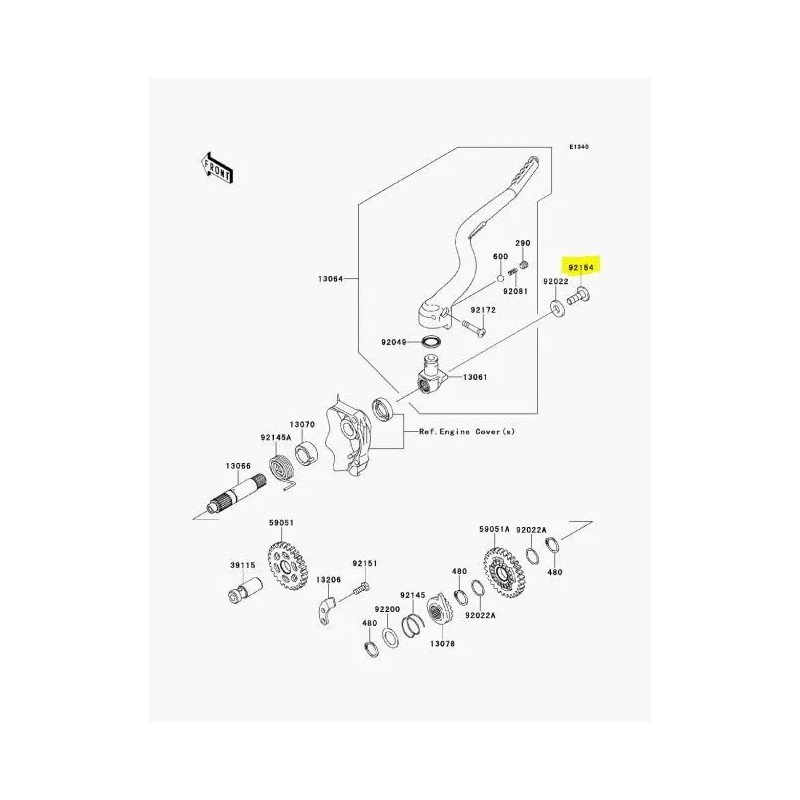 KAWASAKI OEM ENGINE KICK START LEVER MOUNTING BOLT FOR KX250F,