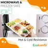 Ecokanta 100% Compostable 6-Compartment Dinner Plates - Eco-Friendly, Biodegradable Sugarcane