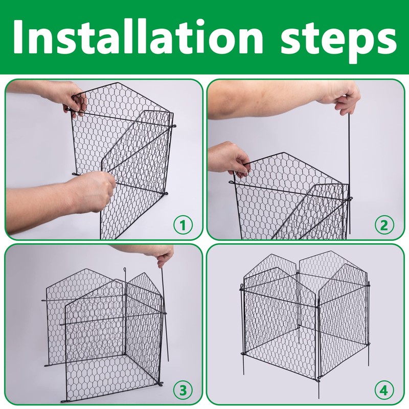 DECOHS 4 Packs Chicken Wire Cloche Plant Protectors from Animals