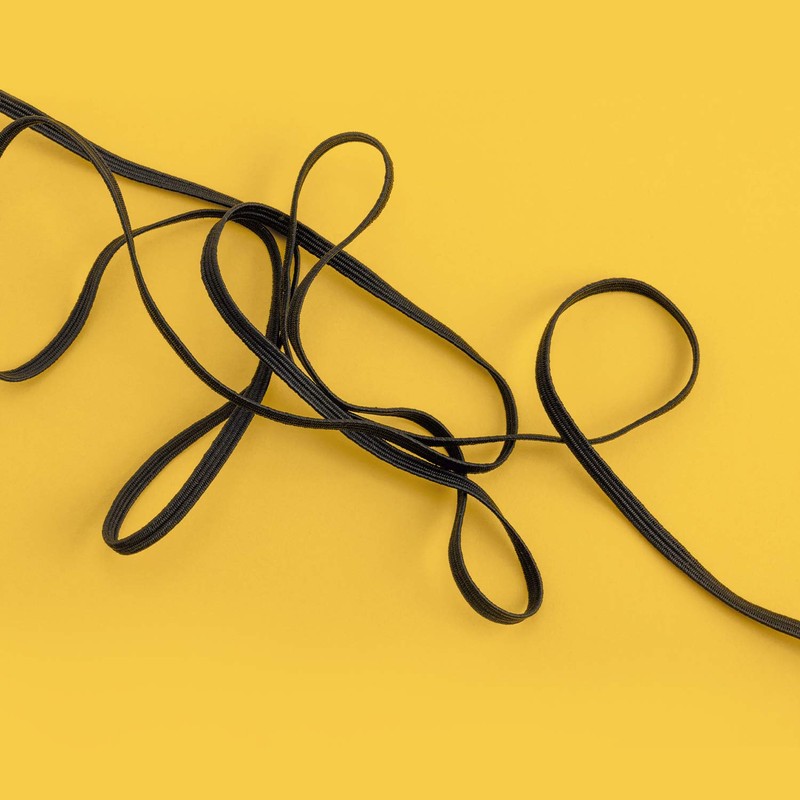 Black Elastic Cord 5mm | 100 Metres Flat Elastic Band