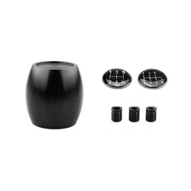 Norkmdi 2" Car Shifter Knob, Aluminum Alloy Gear Shift Manual Lever with M8 M10 M12 x 1.25 Threaded Adapters, Auto Interior Manual Transmission Accessories, Universal for Vehicles (Black)