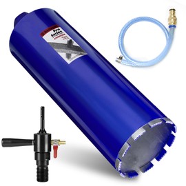 DaduoRi 5" Pro Core Drill Bit with SDS Plus Water Injection Adapter (1-1/4"-7 UNC),14" Depth Upgraded-Welded Wet Core Bits for Concrete with Rebar, Brick,Masonry,Stucco,Mortar (Include Water Hose Kit)