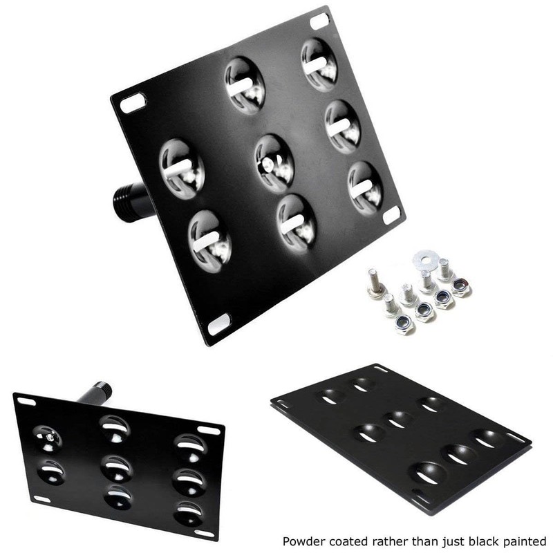 iJDMTOY No Drill Front Bumper Tow Hook License Plate Relocator