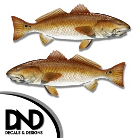 Redfish - Fish Decal Fishing Hunting Tackle Box Bumper Sticker "3in Set" F520 &