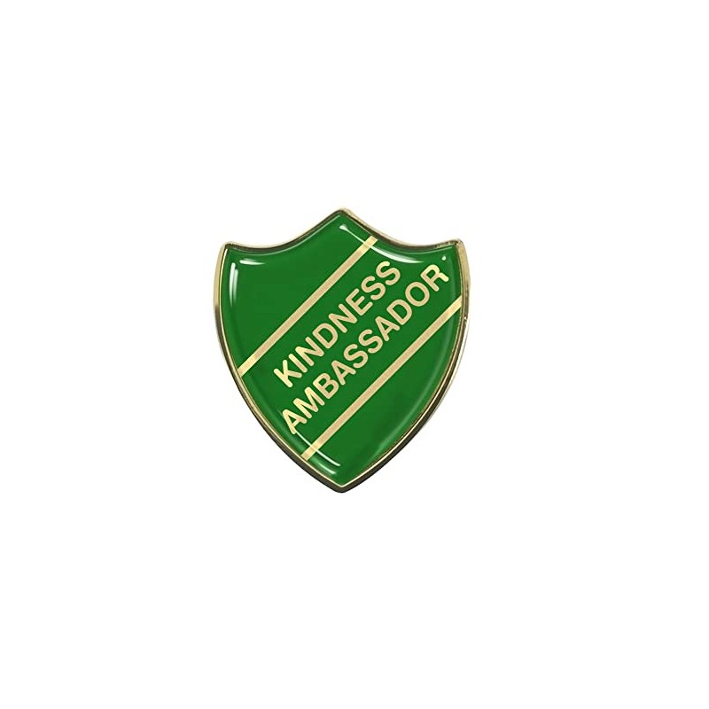 Capricornone Kindness Ambassador Gel Domed Green School Shield Badge