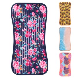 Jasenna Castor Oil Pack Wrap,Reusable Organic Castor Oil Packs for Liver Detox,Insomnia,Constipation and Inflammation,Adjustable Elastic Strap Bamboo Cotton Machine Washable Anti Oil Leak(1-Blue Rose)