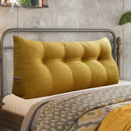 Daneey Headboard Wedge Pillow Bed Wedge Pillow for Headboard Bolster Reading Pillow for Bed Back Pillow for Sitting in Bed Wedge Pillow Headboard with Removable Cover (Blue, Full)