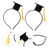 Baluue 2pcs Graduation Party Headband with Doctor Hat Design Stylish