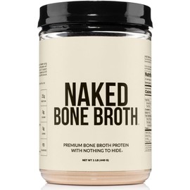 NAKED Bone Broth - Beef Bone Broth Protein Powder - 21G Protein, 17G Collagen - Gut Health and Joint Supplement - Unflavored - No GMO, Gluten-Free, Soy Free - 1LB
