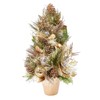 22’’ Handcrafted Premium Christmas Tabletop Tree Champagne Gold Poinsettia Cone