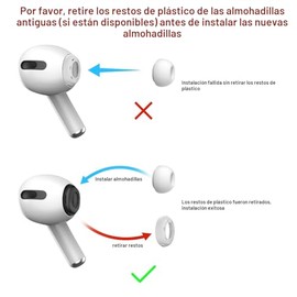 3 pares de puntas de repuesto para Airpods Pro y segunda generación con orificio de reducción de ruido, puntas de silicona para Airpods Pro con caja d