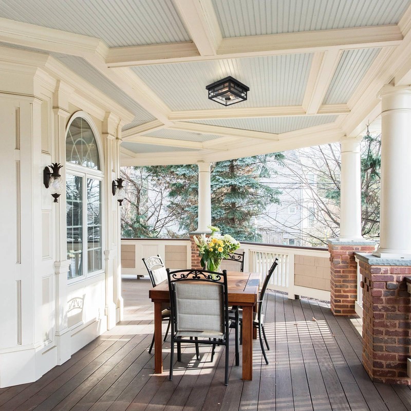 CALOKES Outdoor Flush Mount Motion Sensor Ceiling Light - Timeless