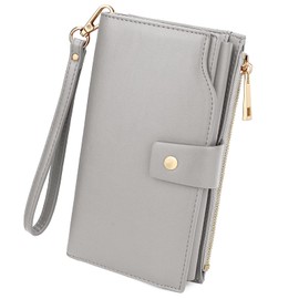 Uromee Wallet Women Vegan Leather RFID Blocking Large Ladies Wristlet Purse Card Holder Organizer Clutch