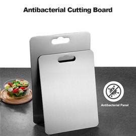 HYUEE Titanium Cutting Board 100% Pure Titanium Cutting Boards For Kitche Double Sided Titanium Board Dishwasher Safe for Home Kitchen Outdoor Camping (12"L x 8"W)