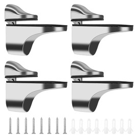 CHMYY 4 Pcs Metal Bracket, Glass Shelf Bracket, Adjustable Zinc Alloy Wall Mount Bathroom Floating Shelf Support Holder for 3-20 mm Thickness Glass Shelf