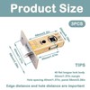 TOP-VIGOR 3Pcs 40mm Tubular Mortice Latch, Flat Tongue Lock Mute