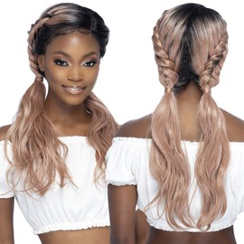 Vivica Fox Synthetic Plaited Swiss Lace Front Wig PW-2 (STT1B/ASHPNK)