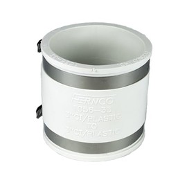 Fernco P1056-33W Flexible PVC Pipe Coupling for Cast Iron, Plastic or Steel to Cast Iron, Plastic or Steel Plumbing Connections
