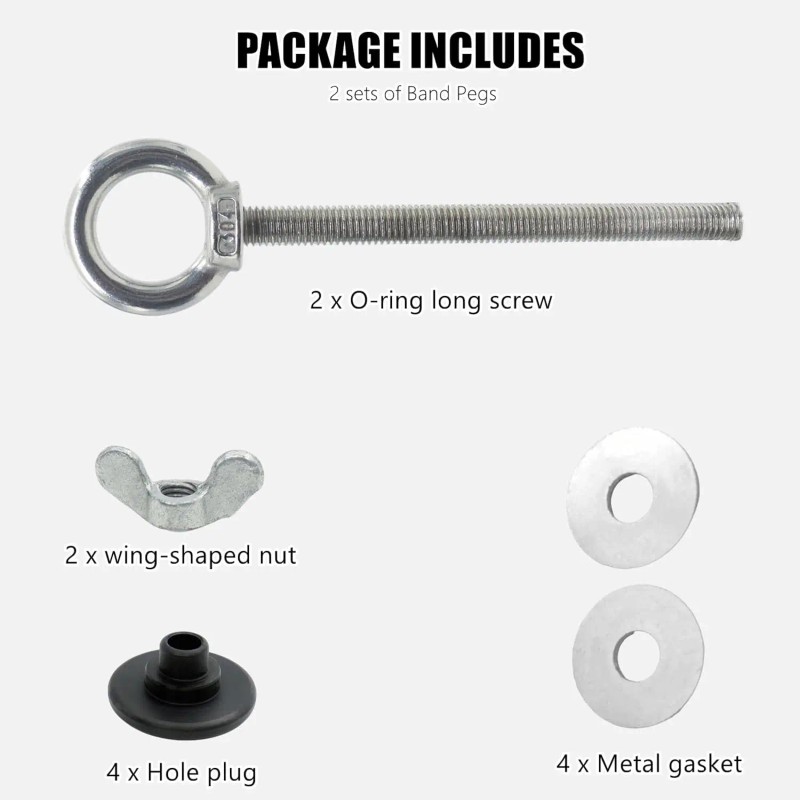 Power Rack Attachments 1 Pair - Resistance Band Hooks for