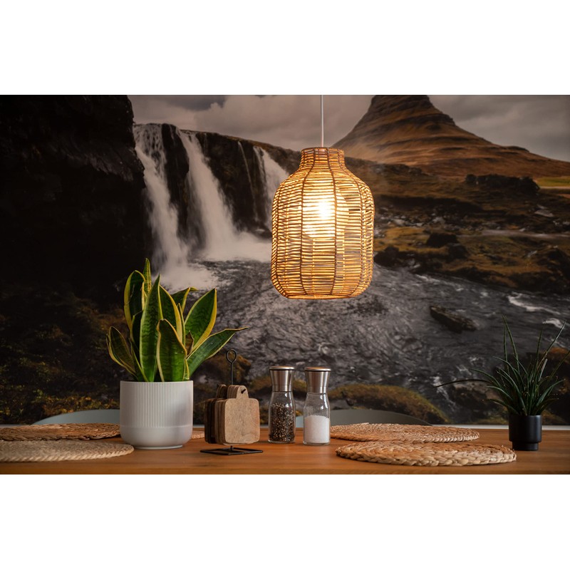 Decorasian Boho Rattan Lampshade - Basket Lampshade for Pendant Light