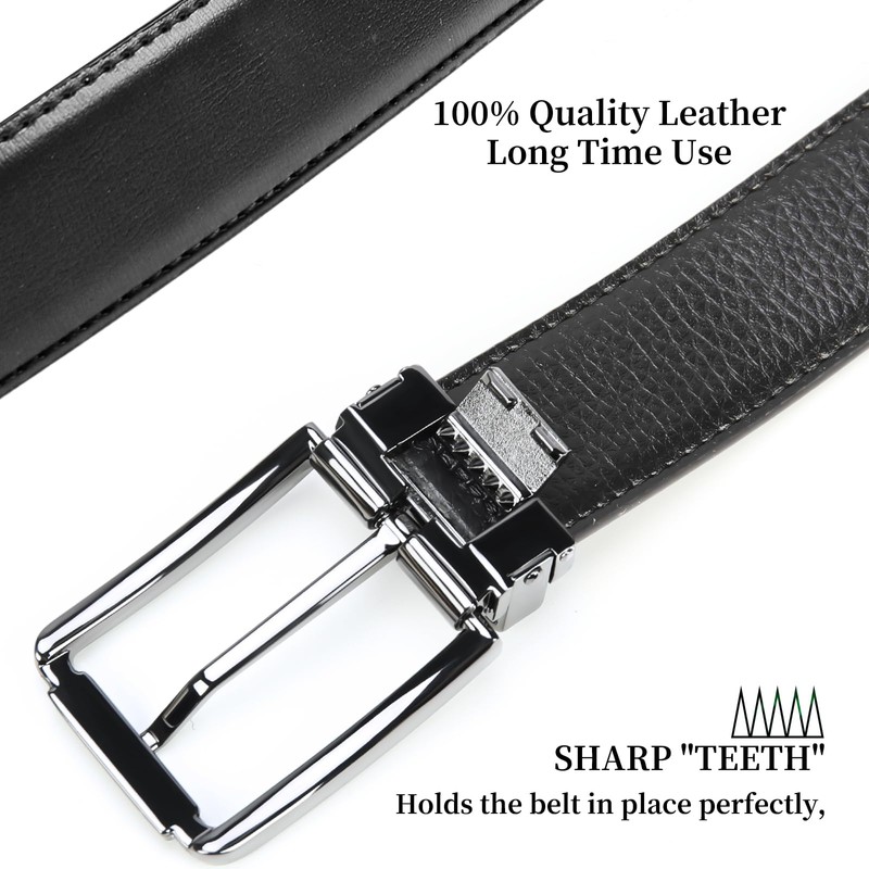IGOLUMON Men's Leather Belt 32 mm Men's Belt Business Suit