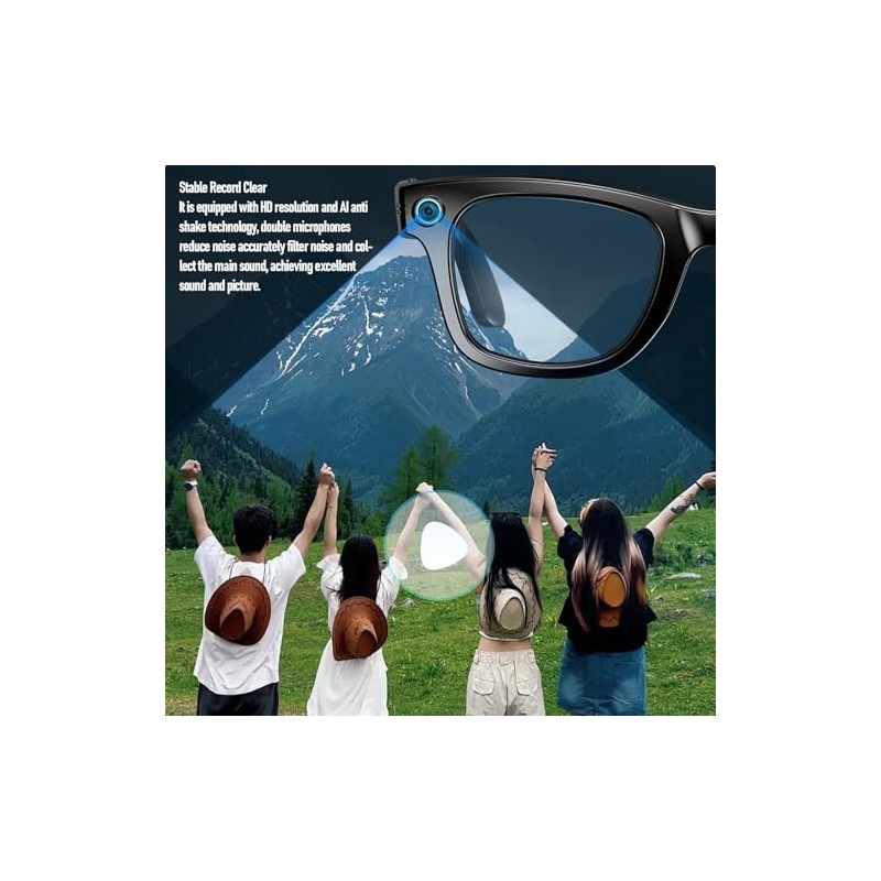 Denash Gafas Inteligentes de IA con Cámara, Gafas de Grabación