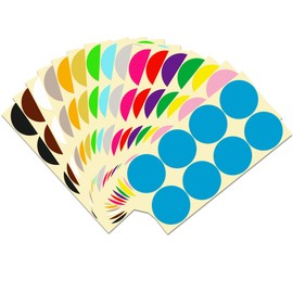 JANYUN 128 Stück 50mm Runde Punktaufkleber 16 Farben Bunte Selbstklebende Klebepunkte Aufkleber Kleine Farbkodierung Etiketten Markierungspunkte zum Beschriften (50mm)