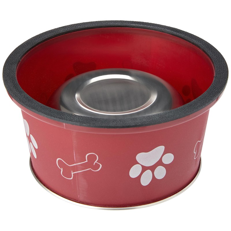 Trixie Plastic Coated Stainless Steel Long-Ear Bowl, 15 cm Diameter,