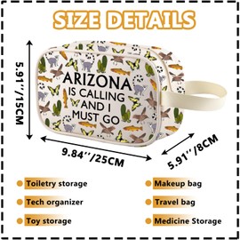Arizona Clear Makeup Bag Ariz ona Souvenir Gift Arizona Lover Gift AZ Girl Trip AZ Organizer Pouch Cosmetic Ba (Arizona is t-m ca)