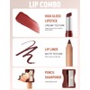 Wugbc 2 Pcs Lipstick and Lip Liner Set Hydrating Lip