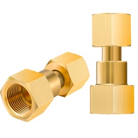 Tsinghwang 2 Pack Brass CGA-320 to CGA-580 Tank Adapter, Welding Gas Regulator Converter for CO2 and Argon, Compatible with Miller Welders and Flowmeters, Heavy Duty Brass Construction