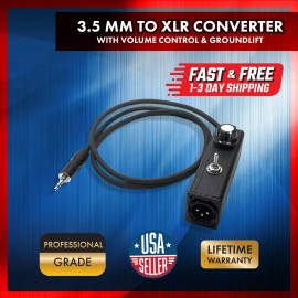 Tour Tough 3.5mm to XLR Converter Laptop Interface with Volume Control and Ground Lift