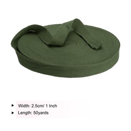 PATIKIL Cotton Twill Tape, Cotton Twill Tape, 25 mm (1 Inch), 50 Yards, Cotton Bias Tape, Herringbone Webbing Trim for Sewing, Gift Wrapping, Crafts, DIY, Army Green