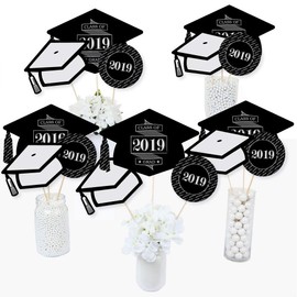 Big Dot of Happiness Graduation Cheers - 2023 Graduation Party Centerpiece Sticks - Table Toppers - Set of 15