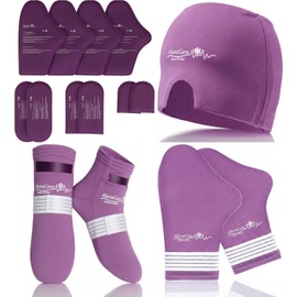 Cold Therapy Glove And Sock Set with Cooling Cap for Chemotherapy Patients – Reusable Gel Ice Packs for Gloves & Socks, Cooling Cap for Migraine, Size : Large