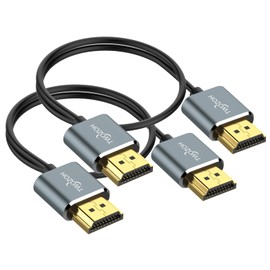 Twozoh Cable HDMI flexible y delgado 2 Pack 2M, Cable HDMI ultra delgado soporta alta velocidad 4K@60Hz 18gbps 2160P/1080P