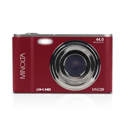 Minolta MND20 44MP Digital Camera – 2.7K Ultra HD Video, 16X Digital Zoom, Anti-Shake Stabilization, Time Lapse, Face Detection, 2.9-inch LCD Display – Lightweight Compact Camera (Red)