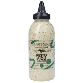 Terrapin Ridge Farms Pesto Aioli Garnishing Sauce – Bright Basil & Garlic Flavor – Perfect for Grilled Chicken, Sandwiches, and Veggies – 12.5 oz squeeze bottle