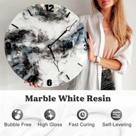 LET'S RESIN EPOXY RESIN White Epoxy Resin,44OZ Bubble Free & High-Gloss Epoxy Resin Kit,Self Leveling Resin and Hardener for Art Crafts,Jewelry Making,Wall Clock