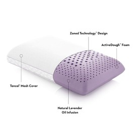 MALOUF Z Zoned Pillow Infused with All Natural Lavender Oil-New ACTIVEDOUGH Formula is Responsive, Supportive, and Plush-Mid Loft-Queen