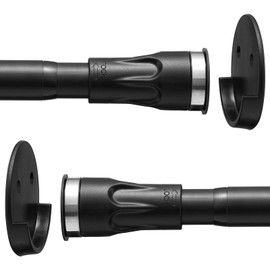 Black Tension rod for shower curtain，shower curtain rods No Drilling Expandable Spring Loaded Curtain Tension Rod Adjustable 43 to 100 inch doesn't rust